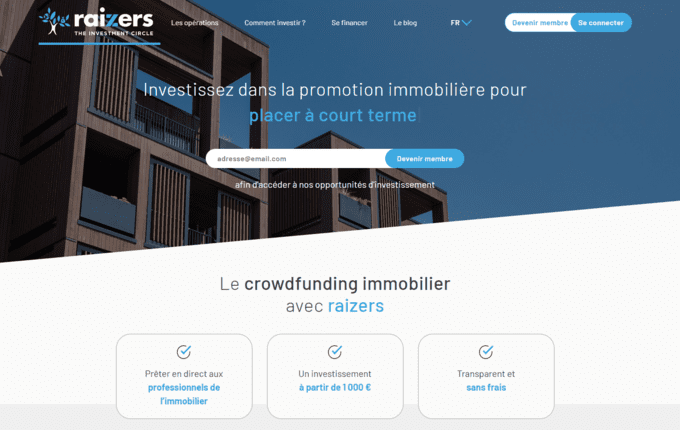 Raizers is a real estate investing site registered in Paris, which offers investors opportunities to invest in France, Belgium, and Switzerland.