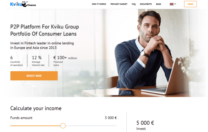 Kviku is a European peer-to-peer platform that specializes in short-term loans. 