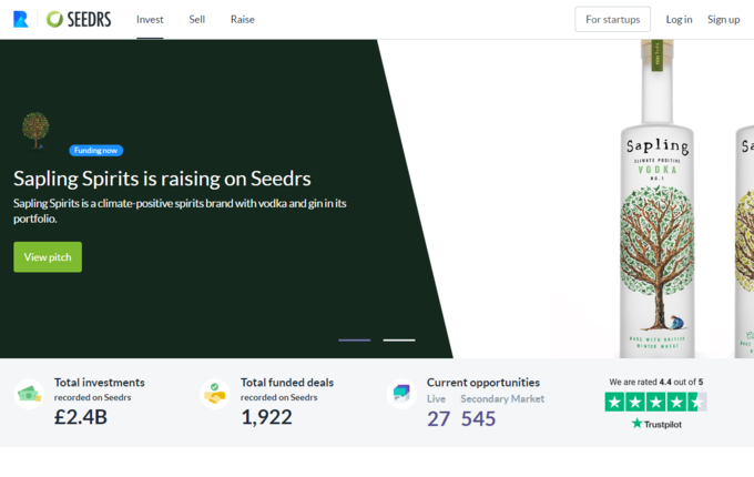 Seedrs is another top equity investing platform, offering opportunities to both retail and institutional investors. 